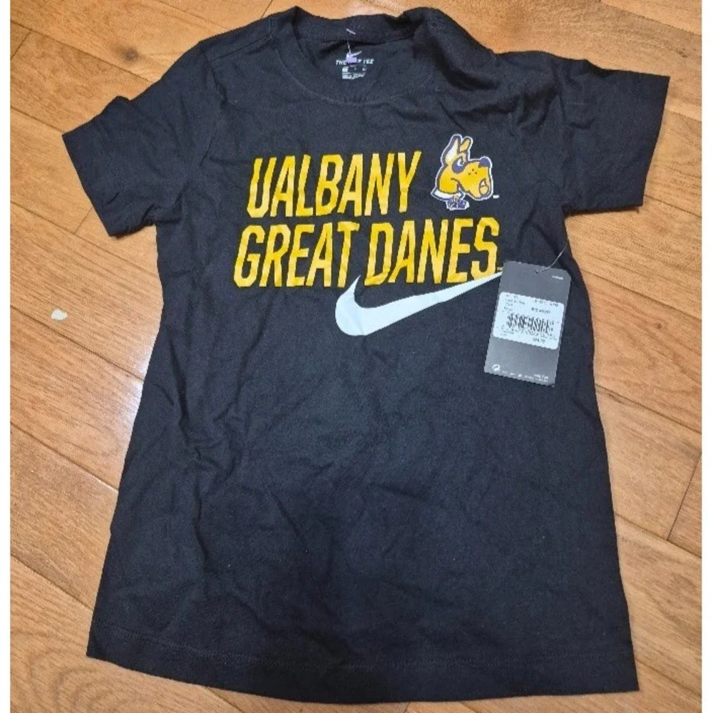 The Nike Tee UAlbany Great Danes Youth Small T Shirt Black New NIKE